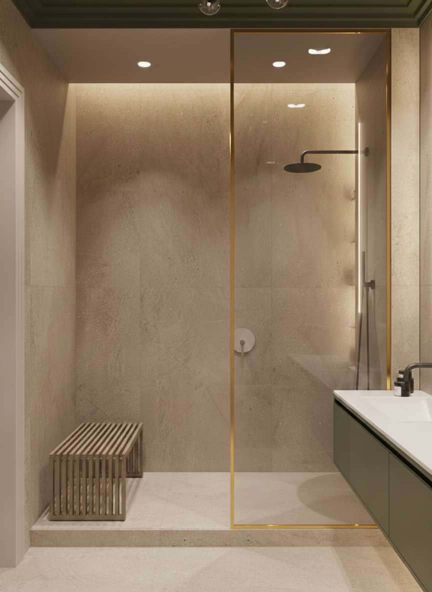 Shower Glass stainless frame